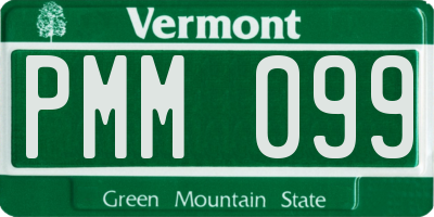 VT license plate PMM099
