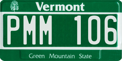 VT license plate PMM106