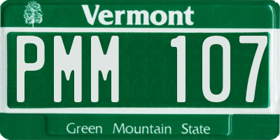 VT license plate PMM107