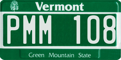 VT license plate PMM108