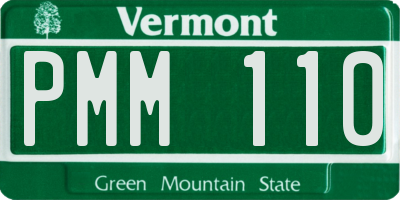 VT license plate PMM110
