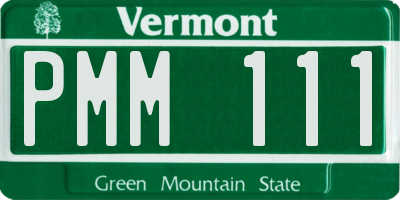 VT license plate PMM111