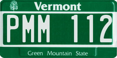 VT license plate PMM112