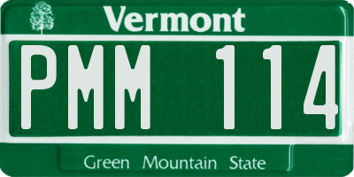 VT license plate PMM114