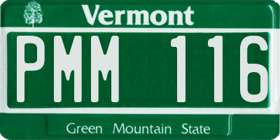 VT license plate PMM116