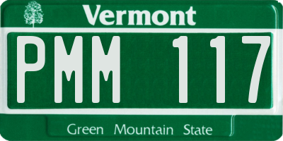 VT license plate PMM117