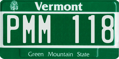 VT license plate PMM118