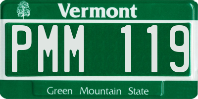 VT license plate PMM119