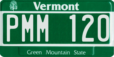 VT license plate PMM120