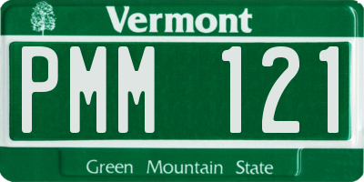 VT license plate PMM121
