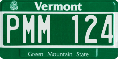 VT license plate PMM124