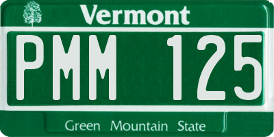 VT license plate PMM125