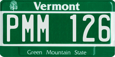 VT license plate PMM126