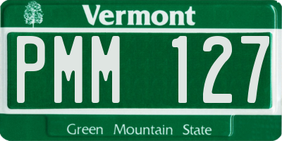 VT license plate PMM127