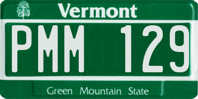 VT license plate PMM129