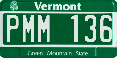 VT license plate PMM136