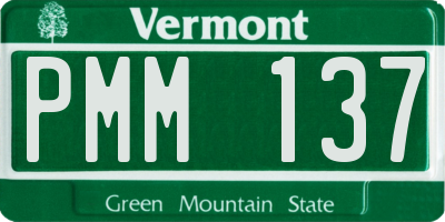 VT license plate PMM137
