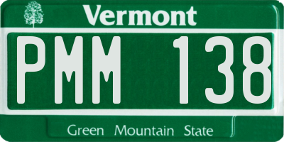 VT license plate PMM138