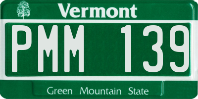 VT license plate PMM139