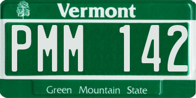 VT license plate PMM142