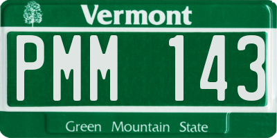 VT license plate PMM143