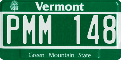 VT license plate PMM148