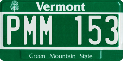 VT license plate PMM153