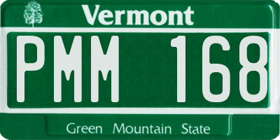 VT license plate PMM168