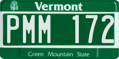VT license plate PMM172