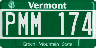 VT license plate PMM174