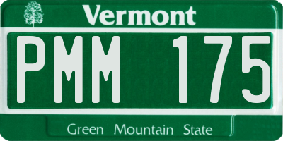 VT license plate PMM175