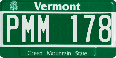 VT license plate PMM178