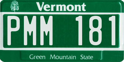 VT license plate PMM181