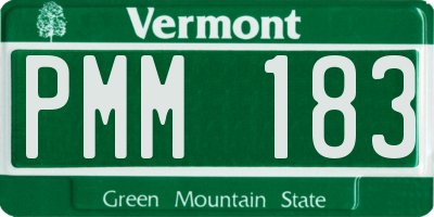 VT license plate PMM183