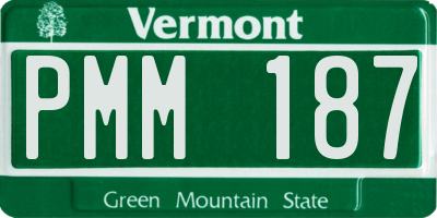 VT license plate PMM187