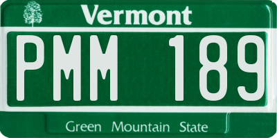 VT license plate PMM189