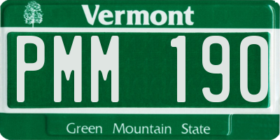 VT license plate PMM190