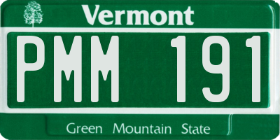 VT license plate PMM191
