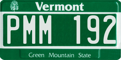 VT license plate PMM192