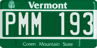 VT license plate PMM193