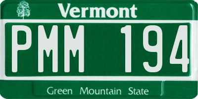 VT license plate PMM194