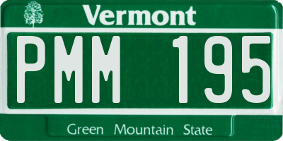 VT license plate PMM195