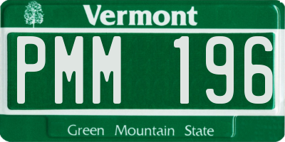 VT license plate PMM196