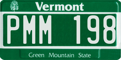 VT license plate PMM198