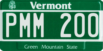 VT license plate PMM200