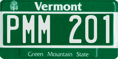 VT license plate PMM201