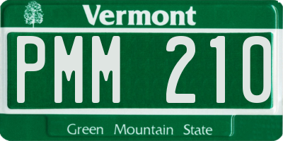 VT license plate PMM210