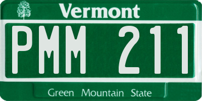 VT license plate PMM211