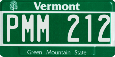 VT license plate PMM212