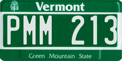 VT license plate PMM213